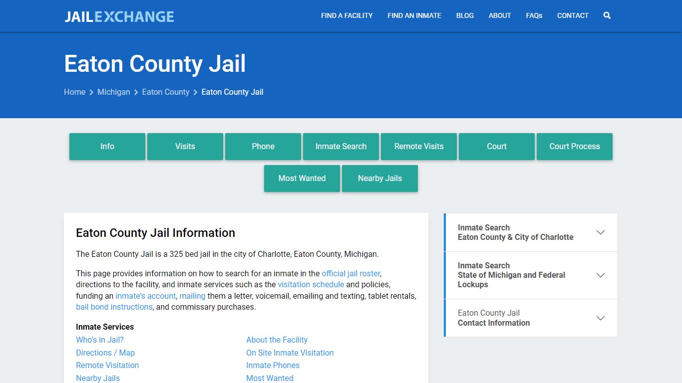 Eaton County Jail, MI Inmate Search, Information - Jail Exchange